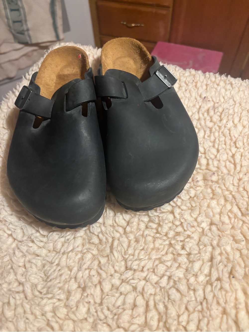 Birkenstock matte black leather mule women’s 8